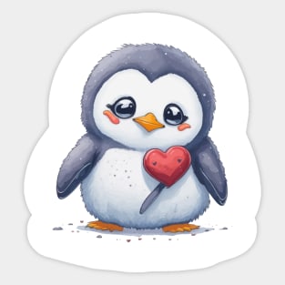 Minimal Cute Baby Penguin Sticker